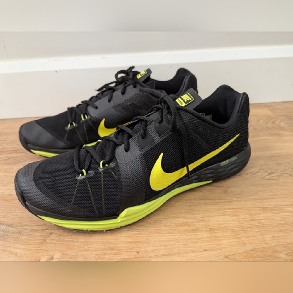 Nike Dual Fusion Train Prime Iron Men's Size 13 Black   Volt Training Shoes